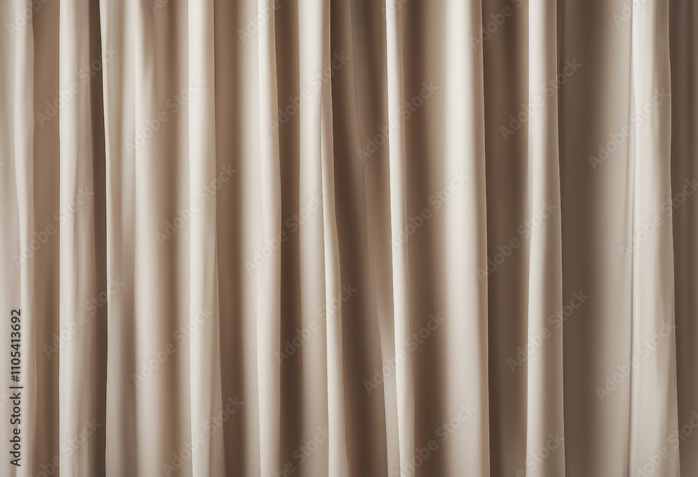 Beige curtains isolated on white transparent background cut out element Beige curtains isolated on white transparent background cut out element