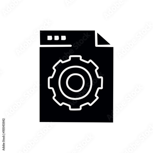 Website settings black icon, concept illustration, vector flat symbol, glyph sign.