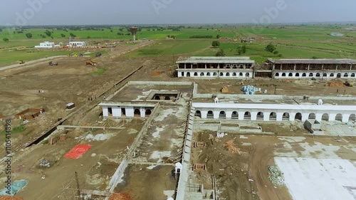 Kartarpur sahib gurdwara corridor Holy place for Sikhs community in Pakistan. Kartarpur-Narowal Construction Site Of gurdwara corridor Holy place Project. photo