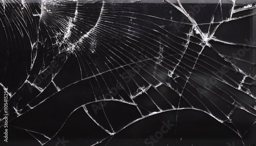 Cracked overlay. Broken glass texture. Black smashed distressed tablet screen with dust scratches fingerprints stains grain noise effect for photo editor.