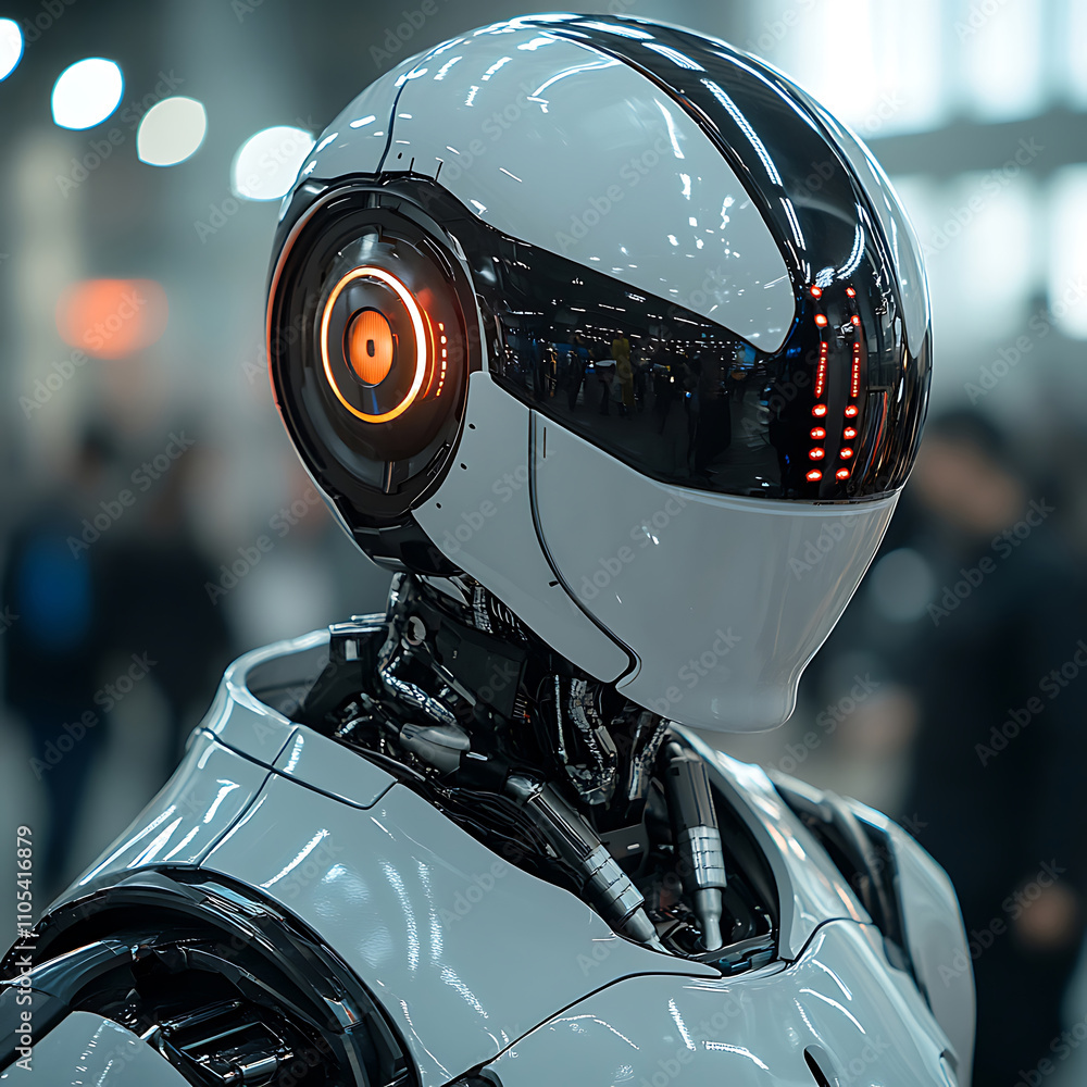 Futuristic Android with Sleek Design and LED Accent Futuristic Android with Sleek Design and LED Accent