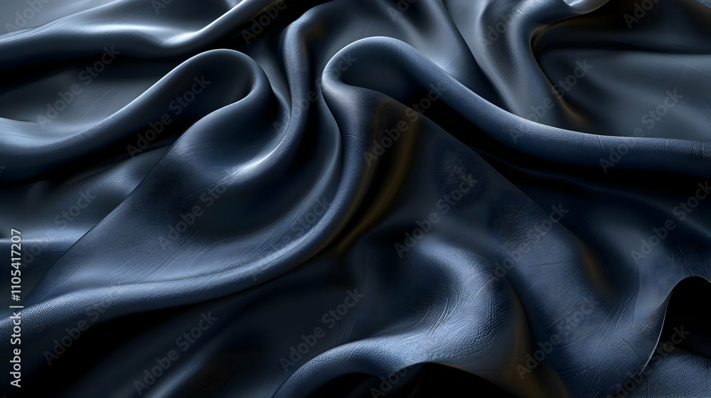 Obraz premium Abstract Blue Fabric Drape 3D Illustration