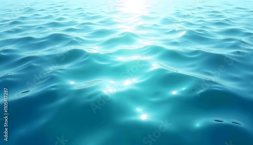 Calm water surface with gentle waves and sunlight reflections for tranquil nature backgrounds