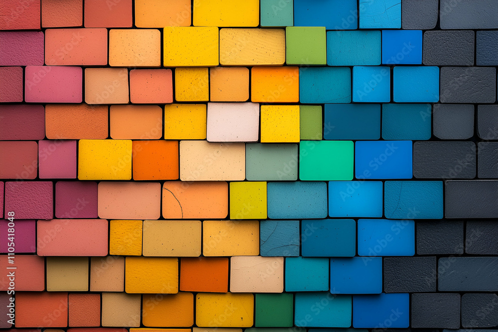 A vibrant arrangement of colored paint swatches, showcasing a gradient from warm hues to cool tones, creating a visually striking mosaic effect. A vibrant arrangement of colored paint swatches, showcasing a gradient from warm hues to cool tones, creating a visually striking mosaic effect.