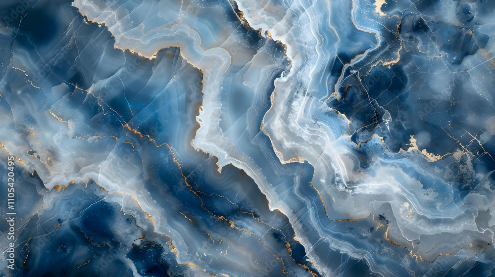 Fototapeta premium Abstract Blue and Gold Marble Background