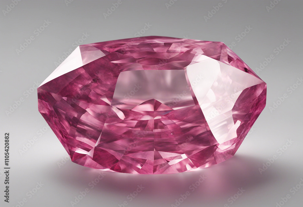 Pink Spinel Gemstone with Intricate Facets Isolated on White Transparent Background Element Pink Spinel Gemstone with Intricate Facets Isolated on White Transparent Background Element
