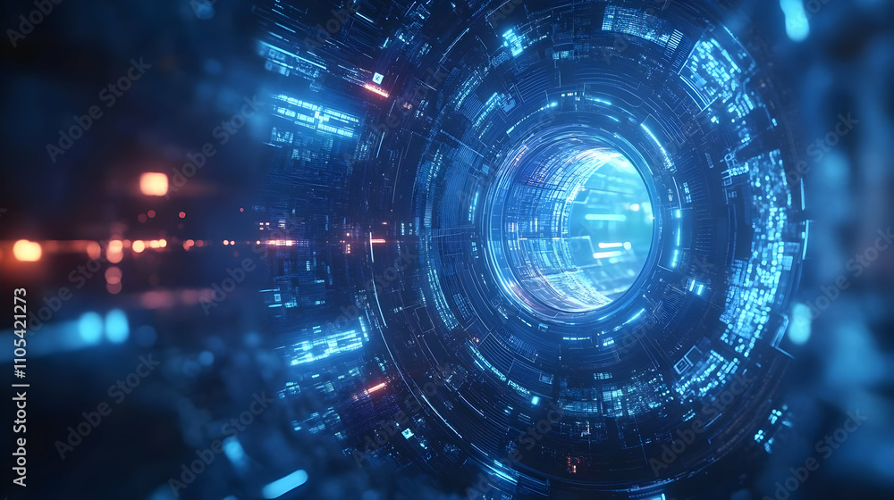 Abstract 3D Digital Tunnel Background Abstract 3D Digital Tunnel Background