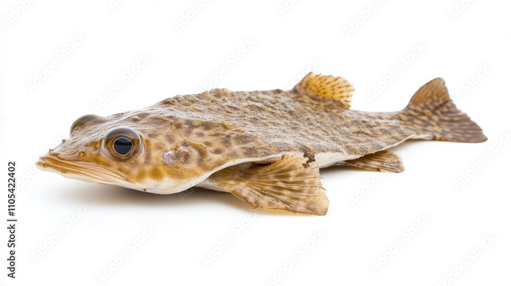 Flounder. Fresh Raw Plaice Fish Isolated on White Background for Fishing Seafood Flounder. Fresh Raw Plaice Fish Isolated on White Background for Fishing Seafood