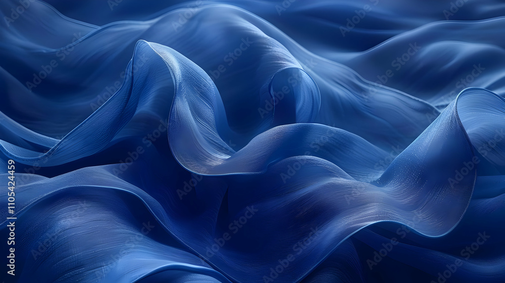 Obraz premium Abstract Blue Wavy Texture Illustration