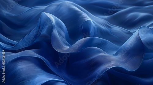 Abstract Blue Wavy Texture Illustration