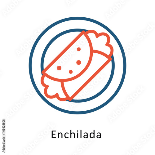 Enchilada vector Two Colors Icon. Eps 10 file