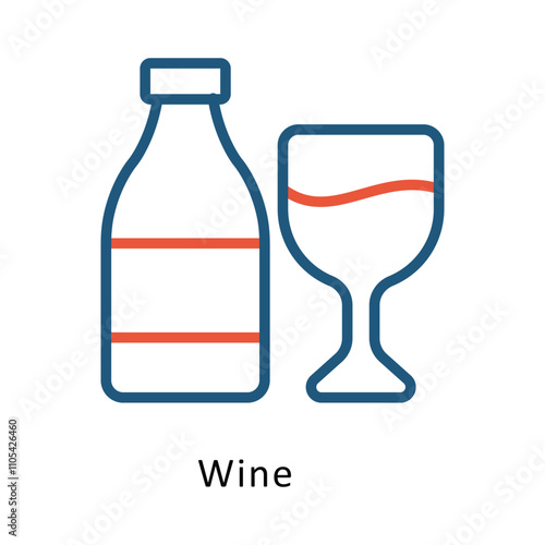 Wine vector Two Colors Icon. Eps 10 file
