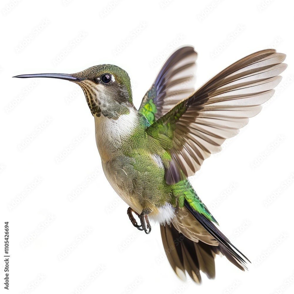 Fototapeta premium hummingbird on isolated background with high detailing