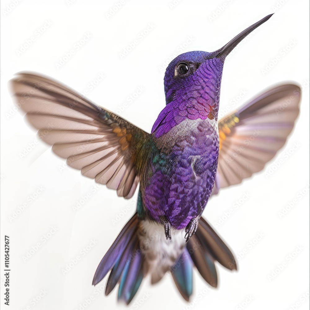 Obraz premium Colorful isolated hummingbird art on white background.