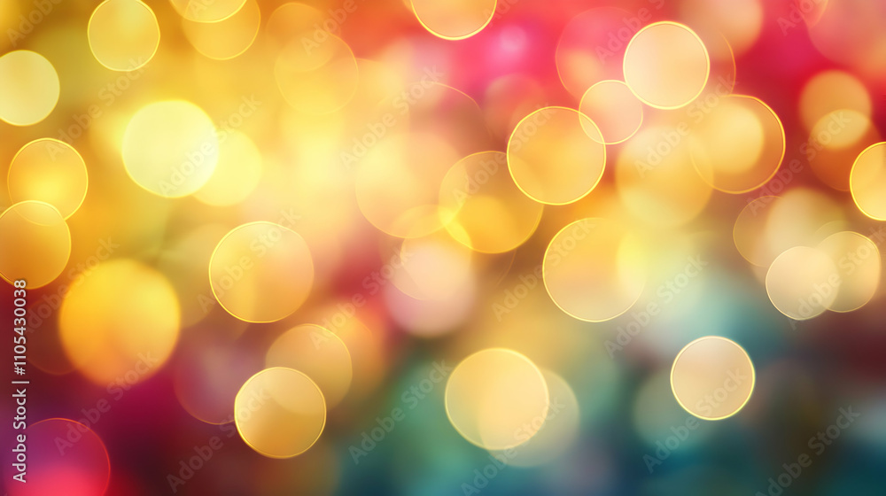 Abstract Bokeh Background with Golden and Red Circles Blurs in a Colorful and Festive Design Abstract Bokeh Background with Golden and Red Circles Blurs in a Colorful and Festive Design