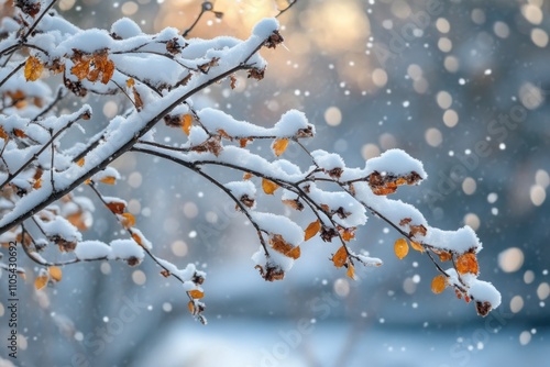 Vegetation shrouded by snow blankets