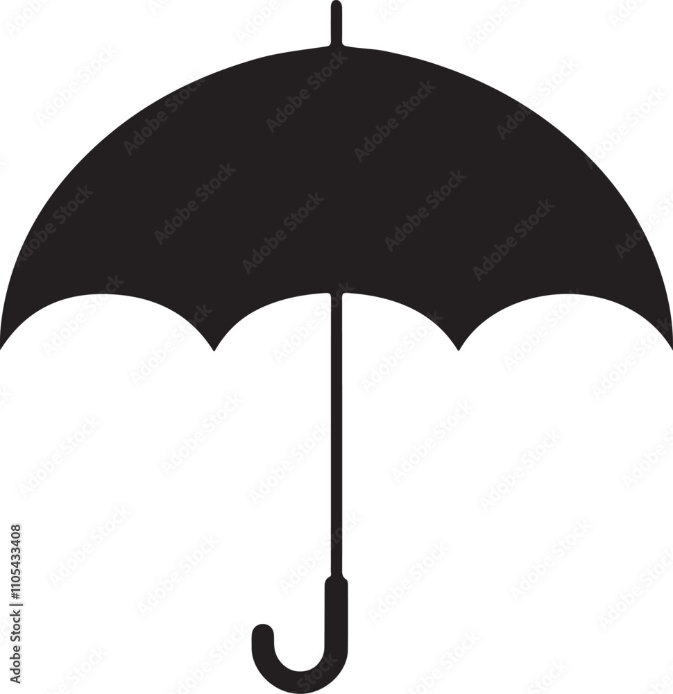 A high-quality vector silhouette of an umbrella, ideal for weather designs, branding, or seasonal projects, available in a scalable EPS format. A high-quality vector silhouette of an umbrella, ideal for weather designs, branding, or seasonal projects, available in a scalable EPS format.