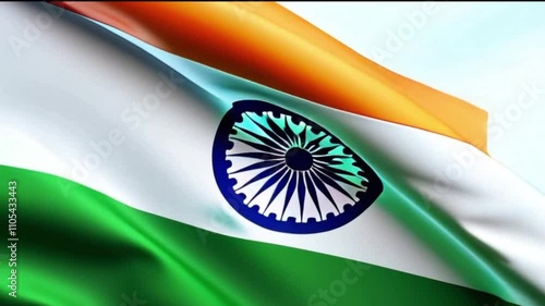 Indian flag wave on the background. Generative AI.
