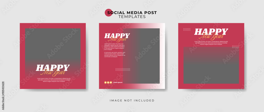 Fototapeta premium happy new year social media post templates