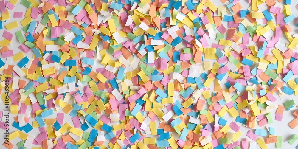 Pastel confetti scattered on a white background. Pastel confetti scattered on a white background.