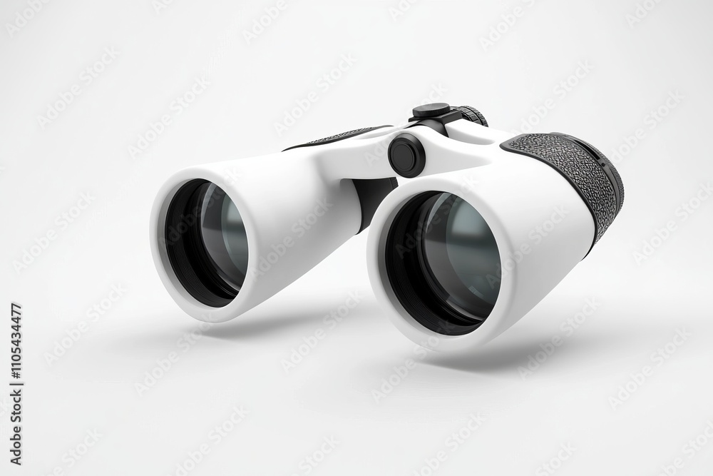Sleek White Binoculars for Exploration and Observation: High-Tech Design for Outdoor Adventures Sleek White Binoculars for Exploration and Observation: High-Tech Design for Outdoor Adventures