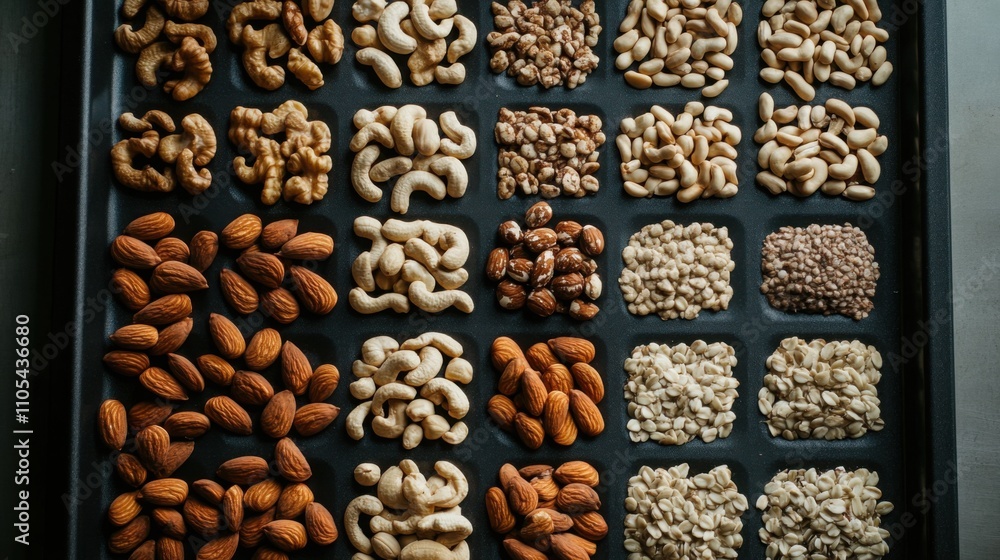 Assorted Nuts and Seeds on Baking Sheet for Roasting Assorted Nuts and Seeds on Baking Sheet for Roasting