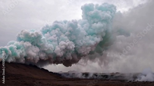 Rising endless Smoke from ground. Generative AI.