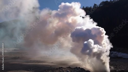 Rising endless Smoke from ground. Generative AI.