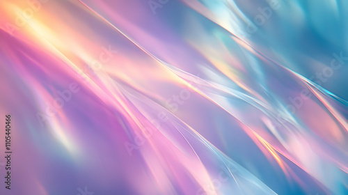 Abstract Background: Pastel Hues Flow Dynamically, Creating a Dreamlike, Iridescent 3D Render