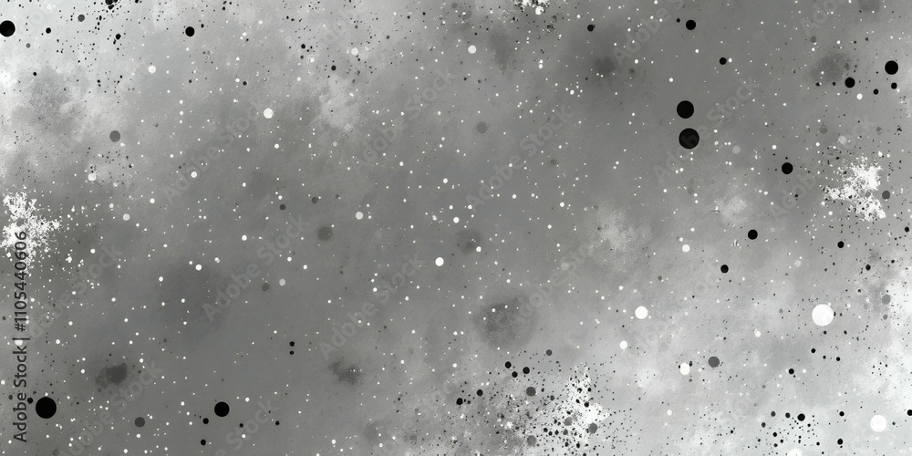 Obraz premium Abstract grayscale nebula, cosmic dust and stars.