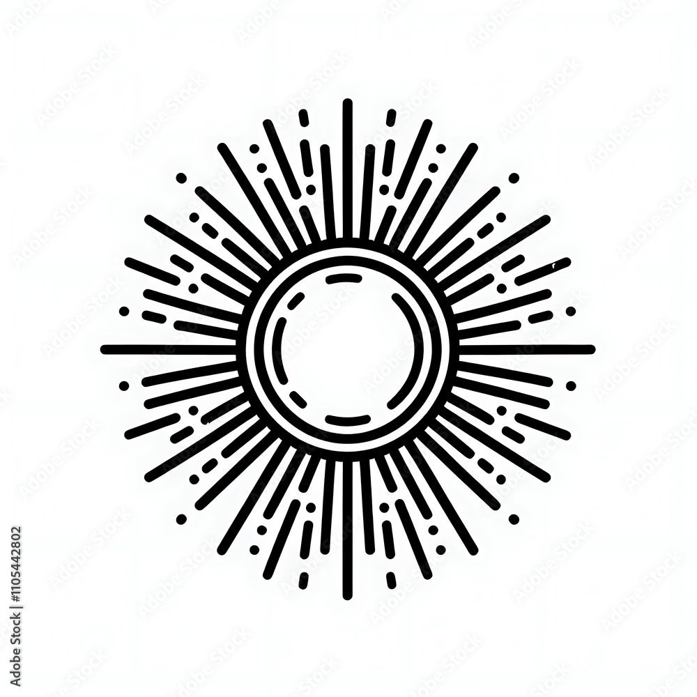 Sunburst graphic design with radiating lines. Sunburst graphic design with radiating lines.