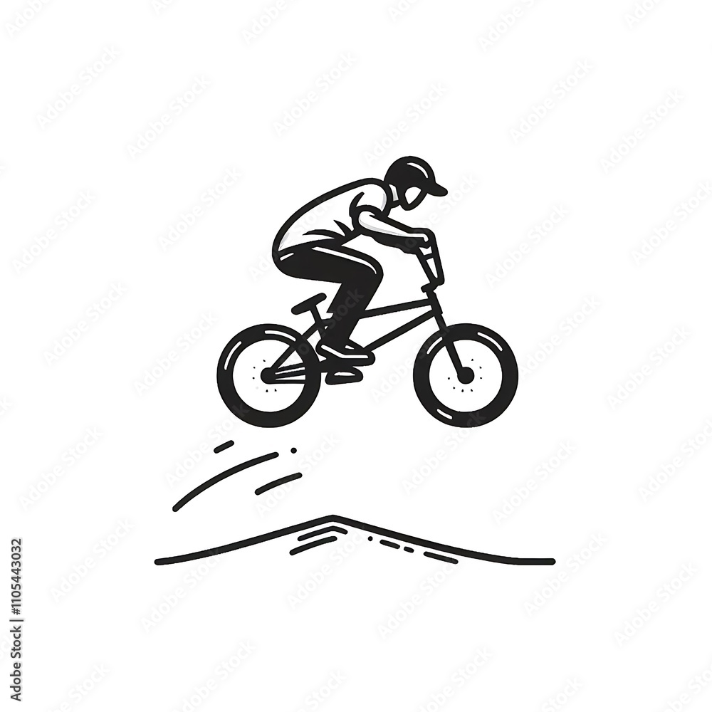 Naklejka premium BMX rider performing a jump.