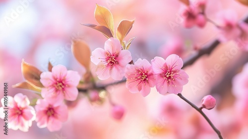 Spring Awakening: Captue the first signs of spring with blooming flowers, green leaves