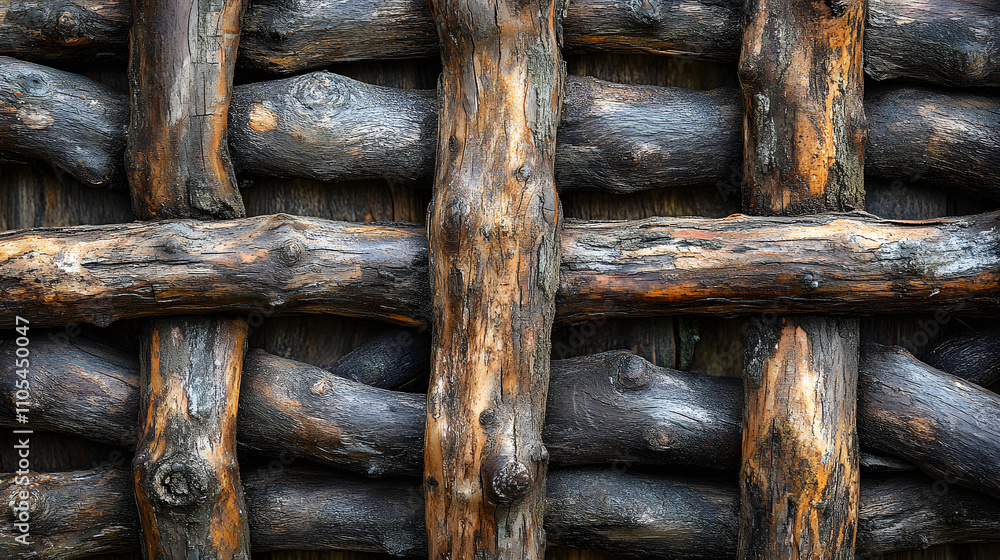 An Intricate Tudor-Style Wattle Fence Embodying the Essence of 16th-Century Rural England's Aesthetics An Intricate Tudor-Style Wattle Fence Embodying the Essence of 16th-Century Rural England's Aesthetics