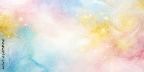 Pastel Dreamscape An ethereal watercolor background with swirling patterns, gold accents, and soft light effects.