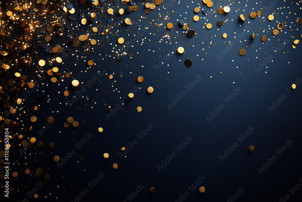 Gold confetti on black background Gold confetti on black background
