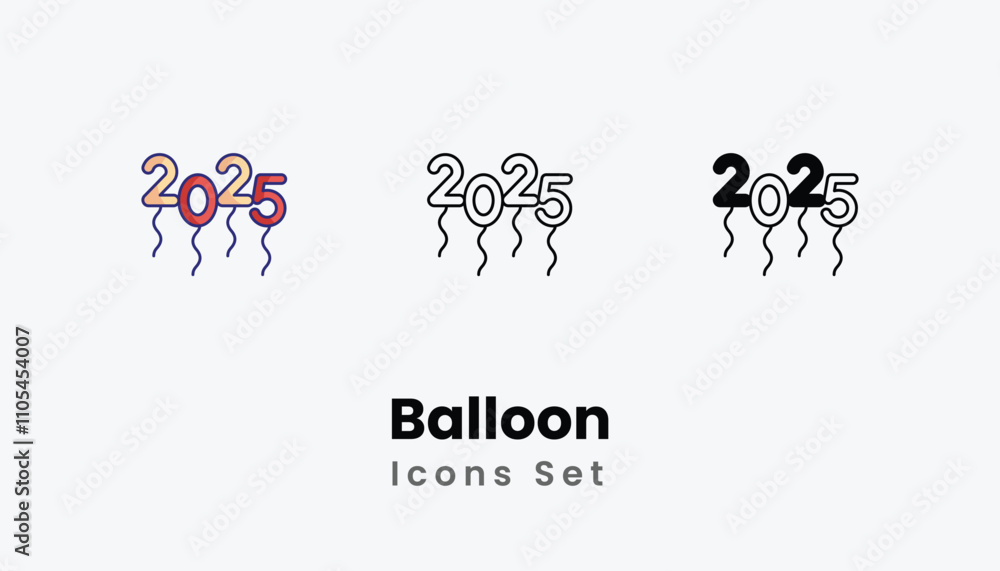 Balloon Icons thin line and glyph vector icon stock illustration Balloon Icons thin line and glyph vector icon stock illustration
