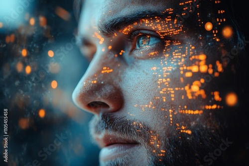An AI and a human discuss the meaning of consciousness in a futuristic setting. Generative AI