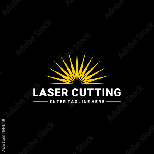 Laser Cutting logo design, laser cutting vector, vintage laser cutting 