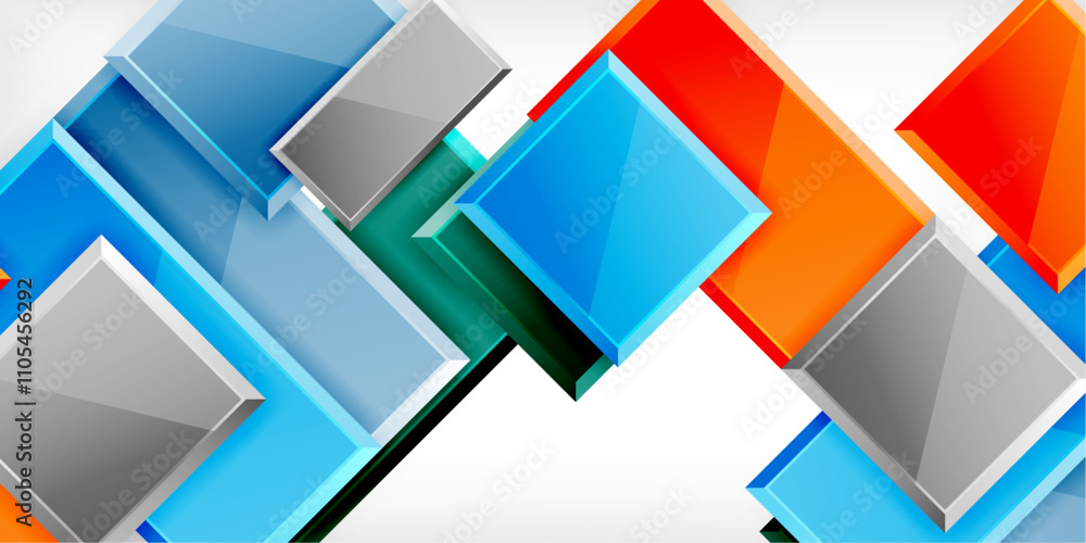 Glass toy style square shapes abstract design. Vector Illustration For Wallpaper, Banner, Background, Card, Book Illustration, landing page Glass toy style square shapes abstract design. Vector Illustration For Wallpaper, Banner, Background, Card, Book Illustration, landing page