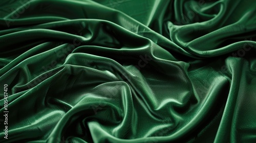 Soft and smooth green velvet fabric background with space for text.