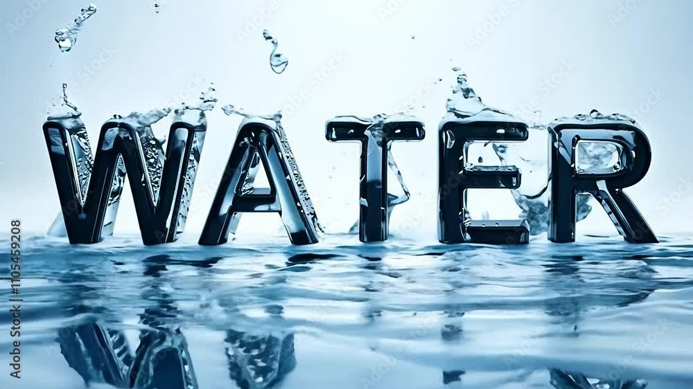 custom made wallpaper toronto digitalAn animated lettering of the word Water as a background consisting of crystal clear clean water.