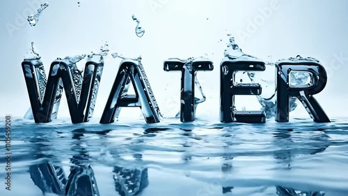 Wallpaper Mural An animated lettering of the word Water as a background consisting of crystal clear clean water. Torontodigital.ca