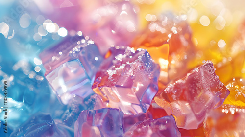 Vibrant Abstract Background of Colorful Jelly Cubes