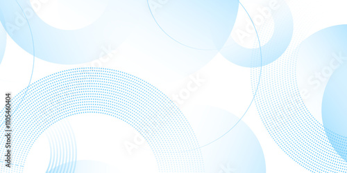 blue background with white circle rings. Blue gradient minimal vector background with circle difference shape. geometric website landing page or banner template modern style vector illustration.	