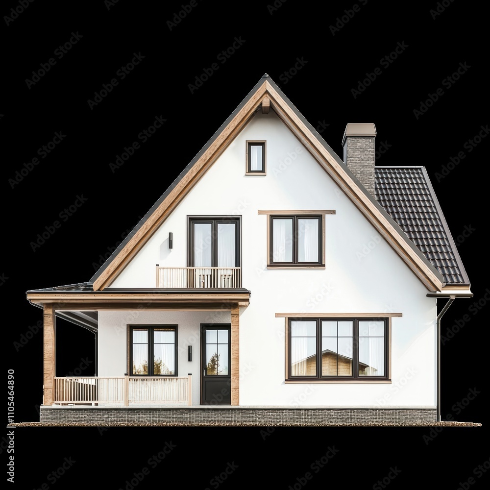 Modern house exterior design with balcony and large windows Modern house exterior design with balcony and large windows