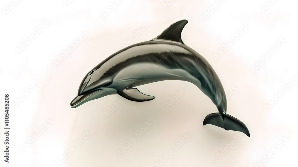 Fototapeta premium A dolphin isolated on a white background.