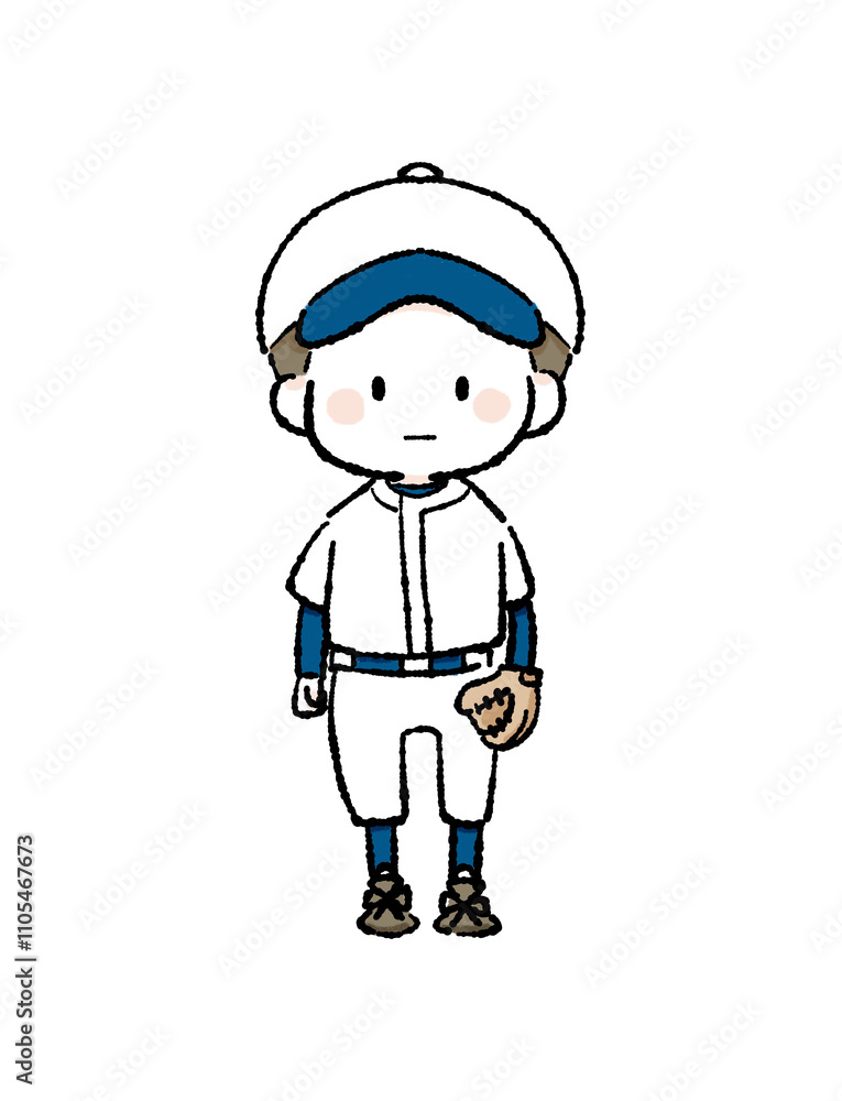 スタンバイする野球少年 スタンバイする野球少年