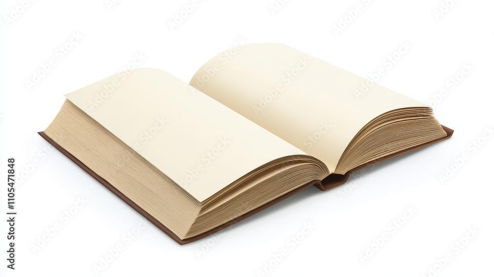 Professional blank booklet template, displayed half-folded and isolated on a bright white backdrop, Professional blank booklet template, displayed half-folded and isolated on a bright white backdrop,