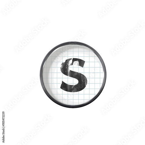 Artistic back to school flair with Latin letter S on white background photo